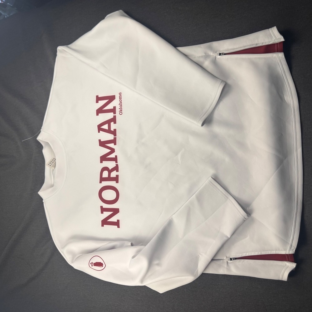 Birdies + Bogeys Golf Norman‎ Oklahoma Crewneck Sweatshirt White Maroon Mens M